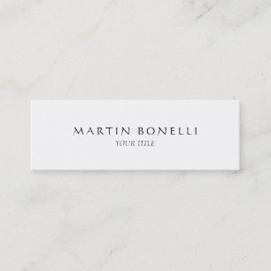 Cartão de visita de branco profissional fino simpl