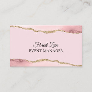 Cartão de visita de brilho de ágata rosa