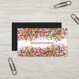 Cartão de visita de brilho de Confetti