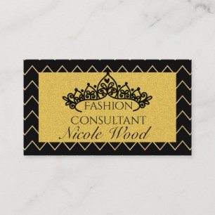 Cartão de visita de brilho preto e Dourado person