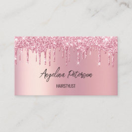 Cartão de visita de brilho rosa