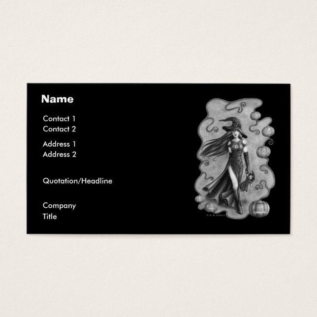 Cartão de visita de Bruxas e Doll Halloween (Frente)