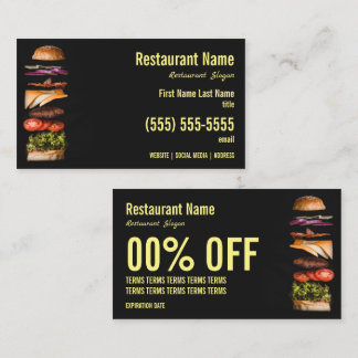 Cartão de visita de Burger