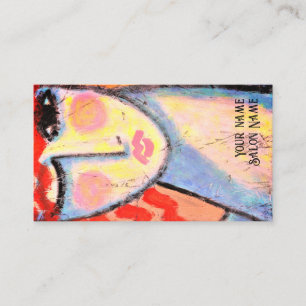 Cartão de Visita de Cabeleireiro com Cabeça Vermel