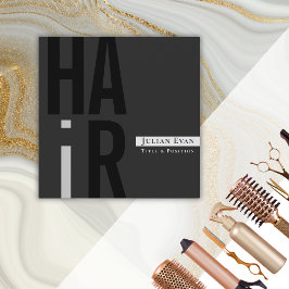 Cartão de visita de cabeleireiro monocromático mod