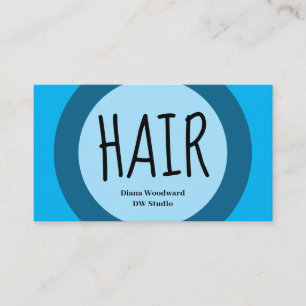 Cartão de visita de cabeleireiros azuis