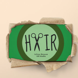 Cartão de visita de cabeleireiros verdes