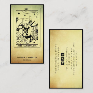 Cartão de Visita de Cabelereiro Tarot Gradiente Do