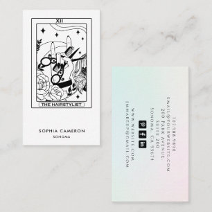 Cartão de Visita de Cabelereiro Tarot Pink Green O