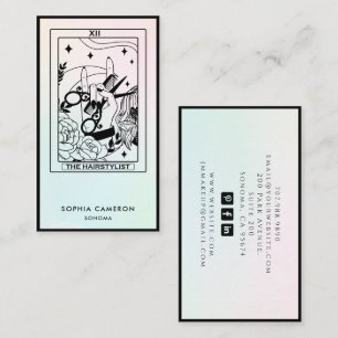 Cartão de Visita de Cabelereiro Tarot Pink Green O