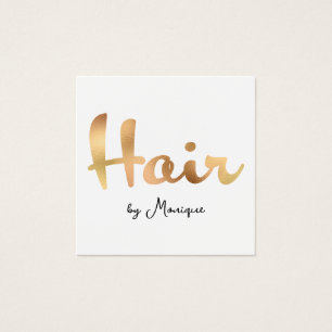 Cartão de visita de Cabelo de Pilha Ouro Branco e