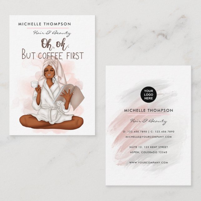 Cartão de visita de cabelo e beleza (Frente/Verso)