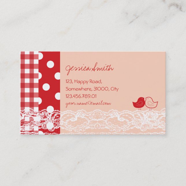 Cartão de visita de Cachorro de Pássaros Vermelhos (Frente)