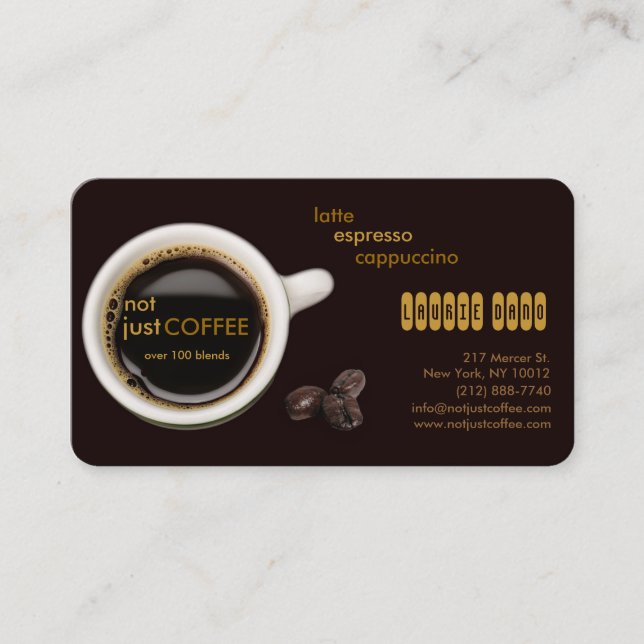 cartão de visita de café (Frente)