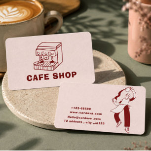 Cartão de Visita de Café Minimalista Moderno