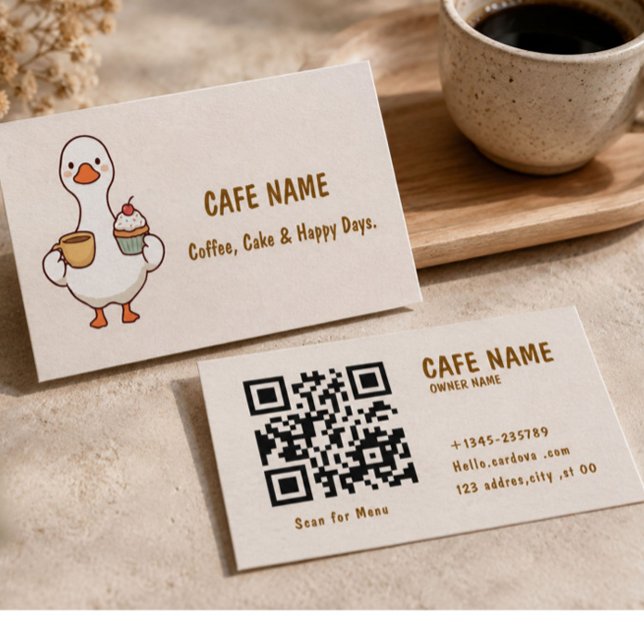 Cartão de Visita de Café Minimalista Moderno / Cód (Criador carregado)