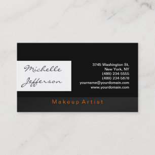 Cartão de visita de Caligrafia Artista Makeup