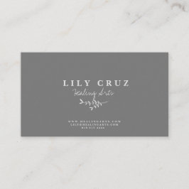 Cartão de visita de Caligrafia Botânica Moderna Ru