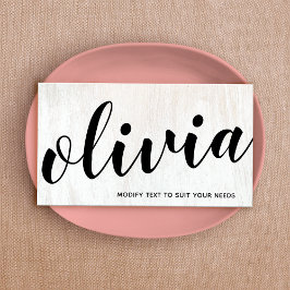 Cartão de visita de Caligrafia por Script Brancos 