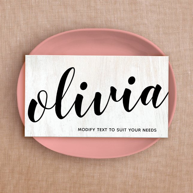 Cartão de visita de Caligrafia por Script Brancos  (Criador carregado)