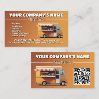 CARTÃO DE VISITA de Caminhão de Comida PERSONALIZÁ