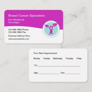 Cartão de visita de cancer de Compromisso Médico