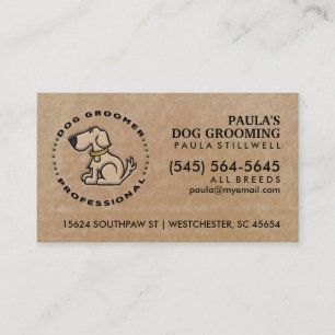 Cartão de visita de Cão Groomer Professional Brown