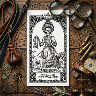 Cartão de Visita de Cão Guia de Tarot Místico Boho