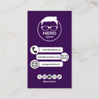 Cartão de Visita de Cara Tech Computador Nerdy