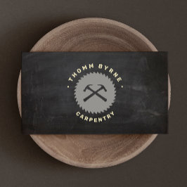 Cartão de visita de Carpintaria e Construção de Ha