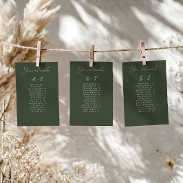 Cartão de Visita de Casamento Alfabético Elegante