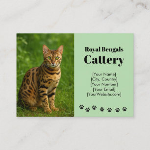 Cartão de visita de Cateria de Bengala Personalizá