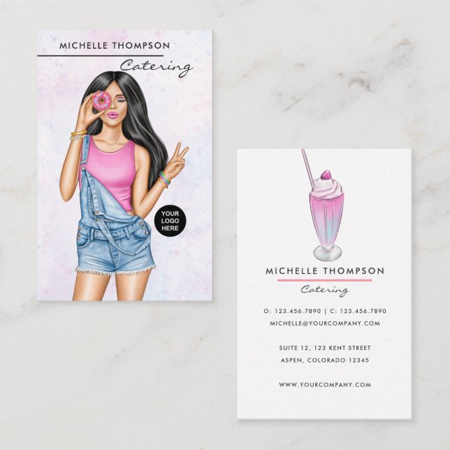 Cartão de visita de catering de comida (Frente/Verso)