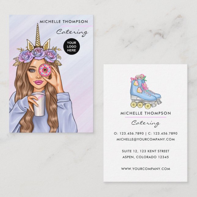 Cartão de visita de catering de comida (Frente/Verso)