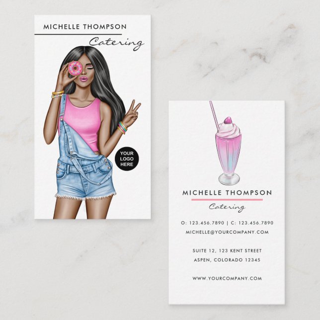 Cartão de visita de catering de comida (Frente/Verso)