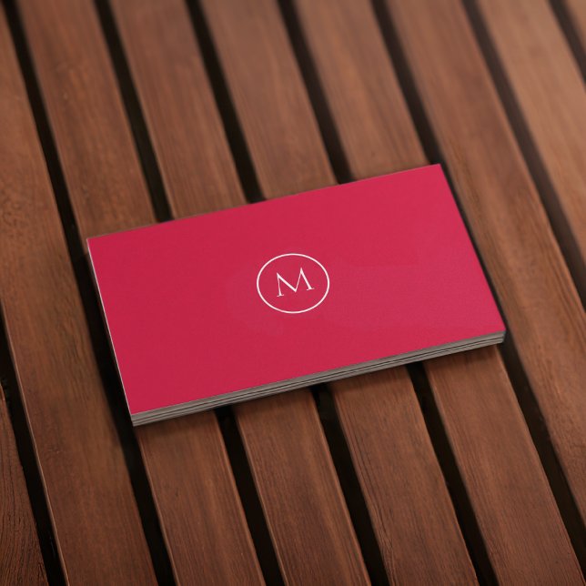 Cartão de visita de Cerise de Código Qr do Monogra (Front)