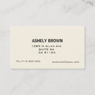 Cartão de visita de chamada minimalista de Ecru