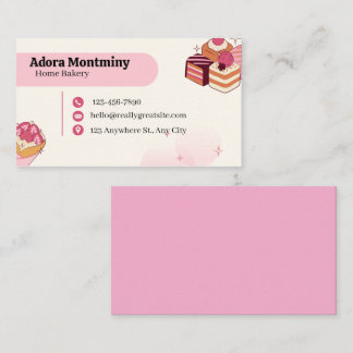 Cartão de Visita de Chef de Pastelaria Elegante –