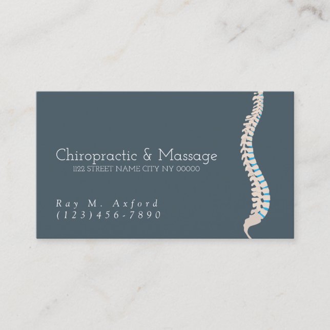 Cartão de visita de Chiropractor & Massagem (Frente)