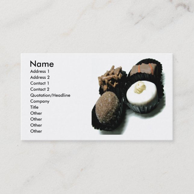 Cartão de visita de chocolate (Frente)