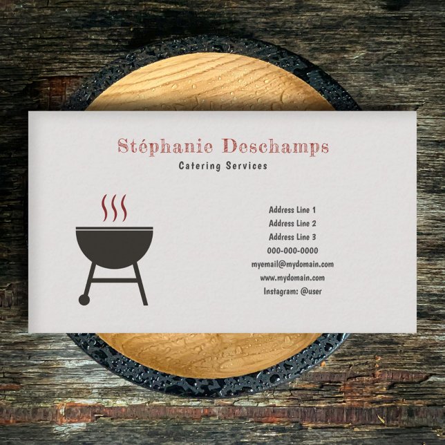 Cartão de visita de CHURRASCO Russo (Rustic BBQ Business Card)