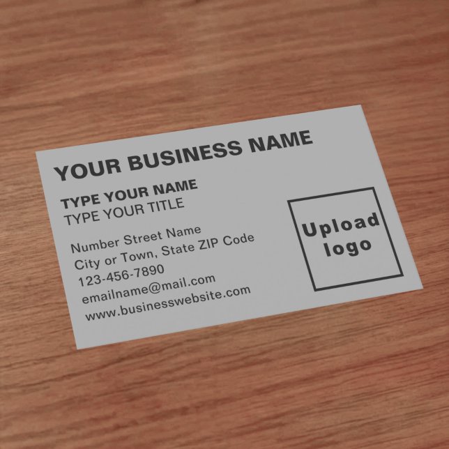 Cartão de visita de Cinza de Textos Alinhados à Es (Front of the business card)