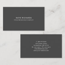 Cartão de visita de Cinza profissional mínimo escu