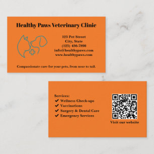 Cartão de visita de Clínica Veterinária Personaliz