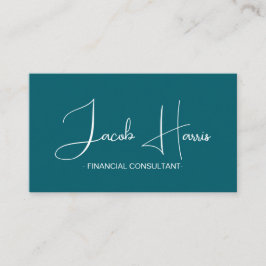 Cartão de visita de código de QR verde azul mínimo