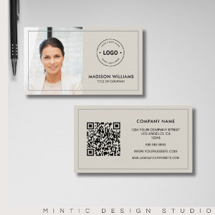 Cartão de visita de Código QR de Foto de Logotipo 