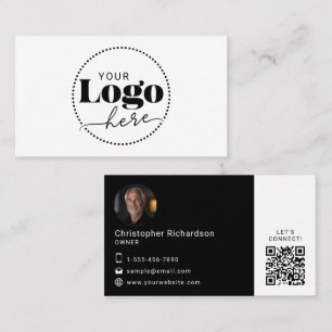 Cartão de visita de Código QR de Foto do Logotipo 