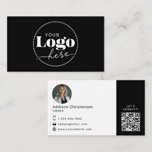 Cartão de visita de Código QR de Foto do Logotipo 