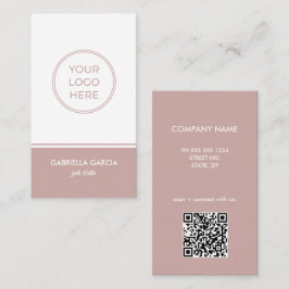 Cartão de visita de código QR digitalizável cor-de