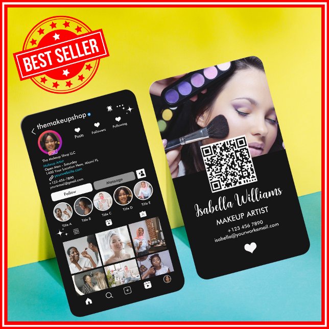 Cartão de visita de Código QR do Instagram (Criador carregado)